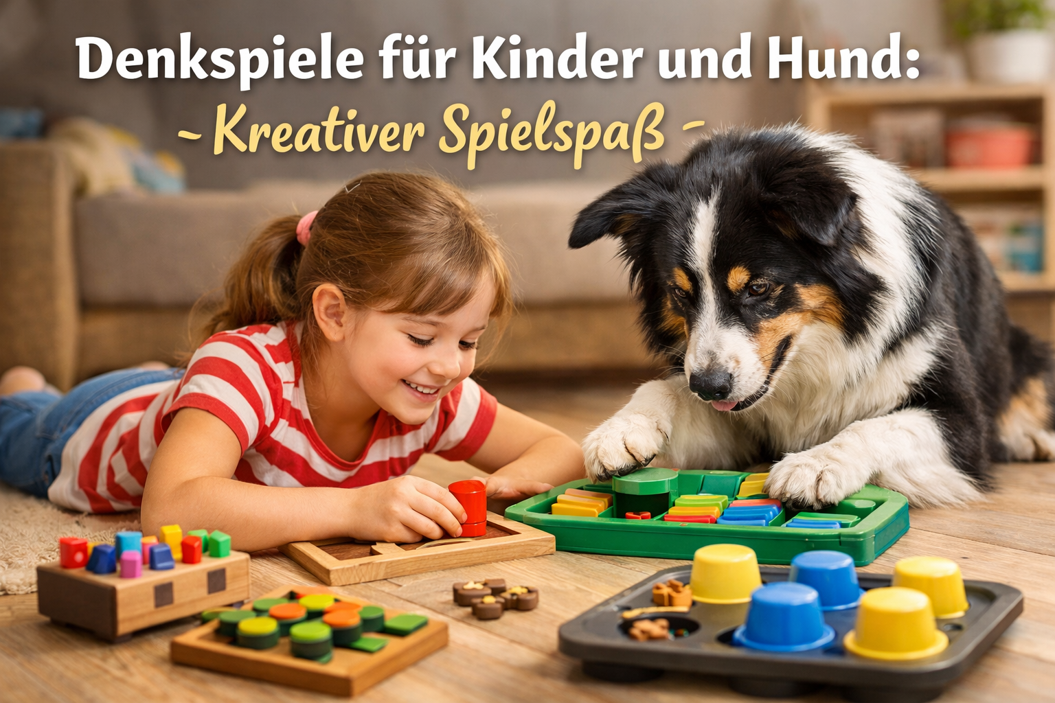 Denkspiele für Kinder und Hund: Kreativer Spielspaß [Bildinhalt mit KI erstellt]