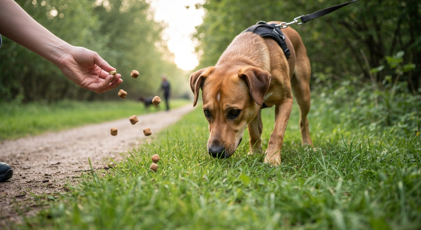 Leinenaggression: Warum Schnüffeln Hunden hilft [Bildinhalt mit KI erstellt]